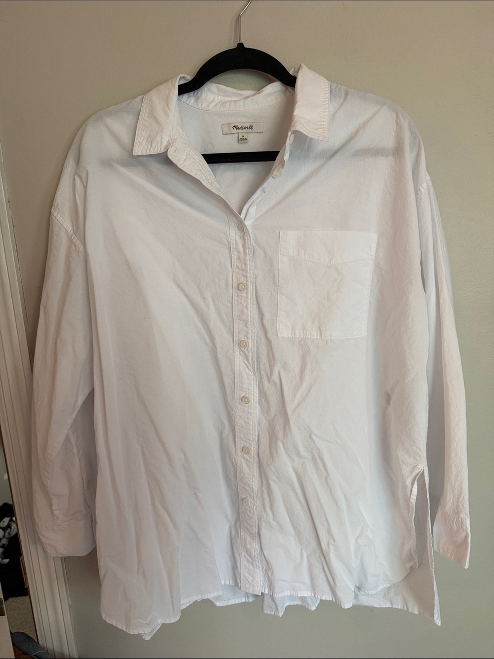 Madewell White Cotton Button-Down Shirt - Relaxed Fit